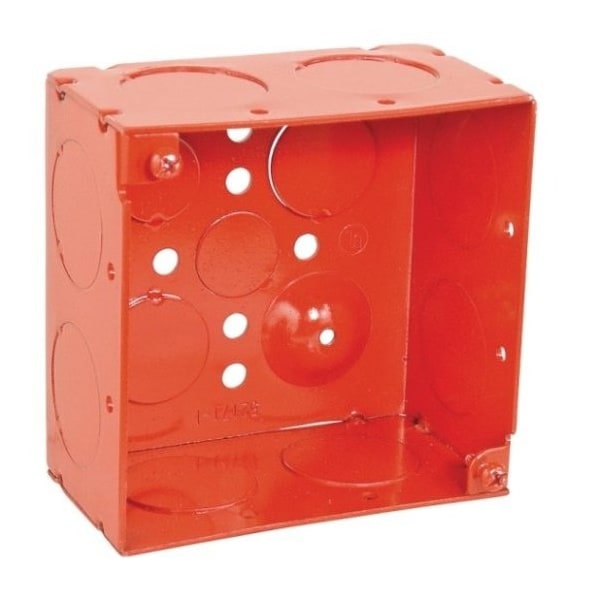 Southwire Electrical Box, 30.3 cu in, Square Box Type, 4 Gangs, Steel, Square Shape 52171-1RED - main